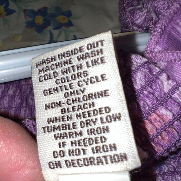 Mudd Smocked Boho Tiered Maxi Sundress Ikat Floral Ruffle Trim Lavender Pink - Picture 8 of 8